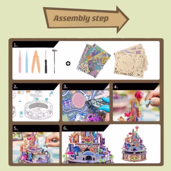 Zootopia Multi-layer DIY Assembled music box Kit