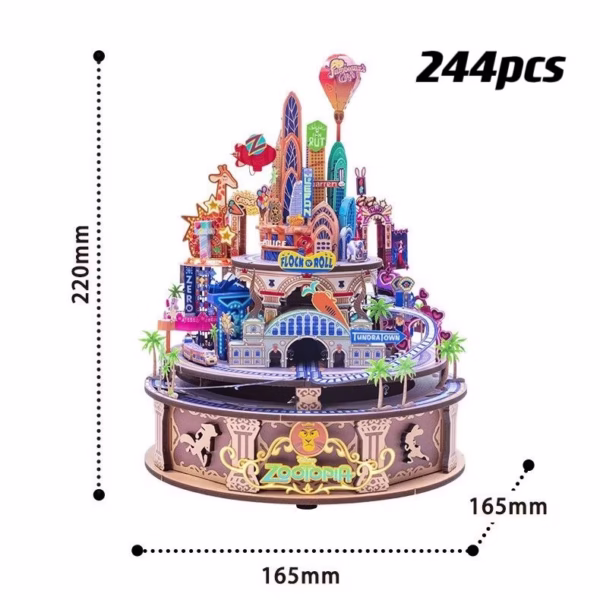 Zootopia Multi-layer DIY Assembled music box Kit