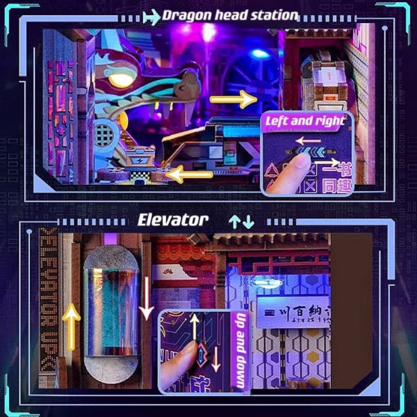 Cyberpunk Chinatown Book Nook Kit