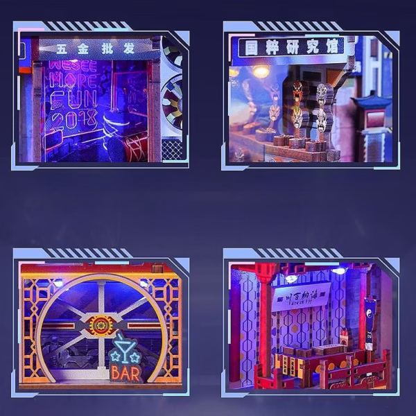 Cyberpunk Chinatown Book Nook Kit