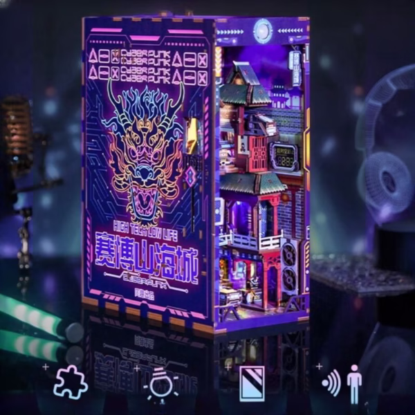 Cyberpunk Chinatown Book Nook Kit