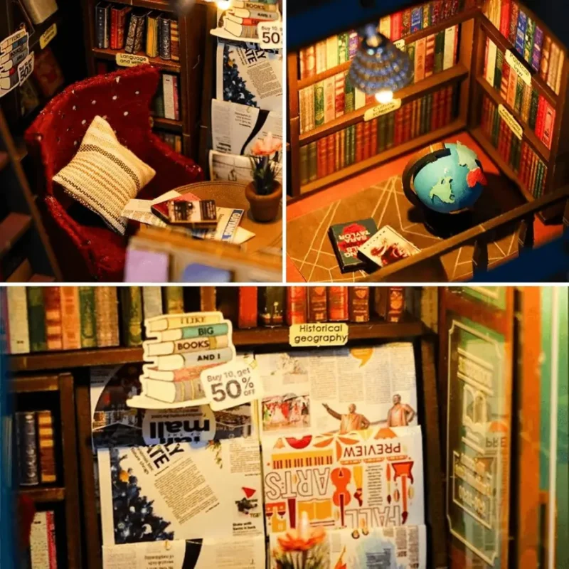 Soul Bookstore Café Wide DIY Book Nook Kit