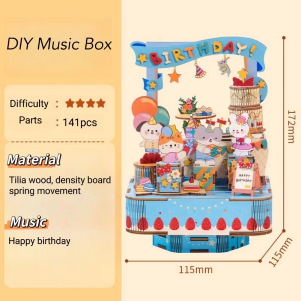 Cat Happy Birthday DIY Music Box Kit