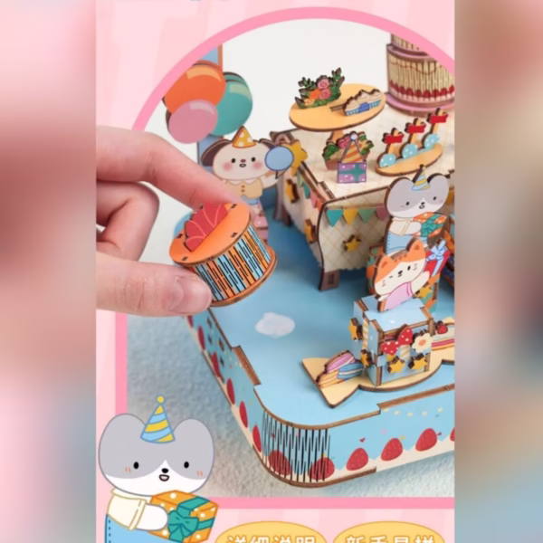Cat Happy Birthday DIY Music Box Kit
