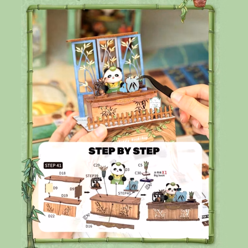 Panda Book Shop DIY Book Nook Kit