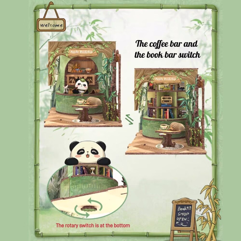 Panda Book Shop DIY Book Nook Kit