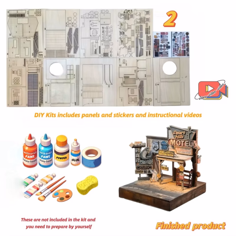 1:64 DIY Wild West Frontier Town Old Barn Scale Diorama Scene Kits American Garage