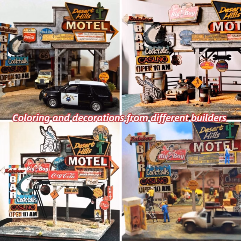 1:64 DIY Wild West Frontier Town Old Barn Scale Diorama Scene Kits American Garage