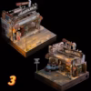 1:64 DIY Wild West Frontier Town Old Barn Scale Diorama Scene Kits American Garage