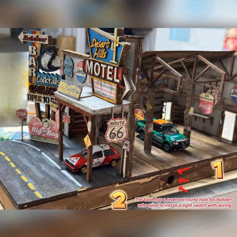 1:64 DIY Wild West Frontier Town Old Barn Scale Diorama Scene Kits American Garage