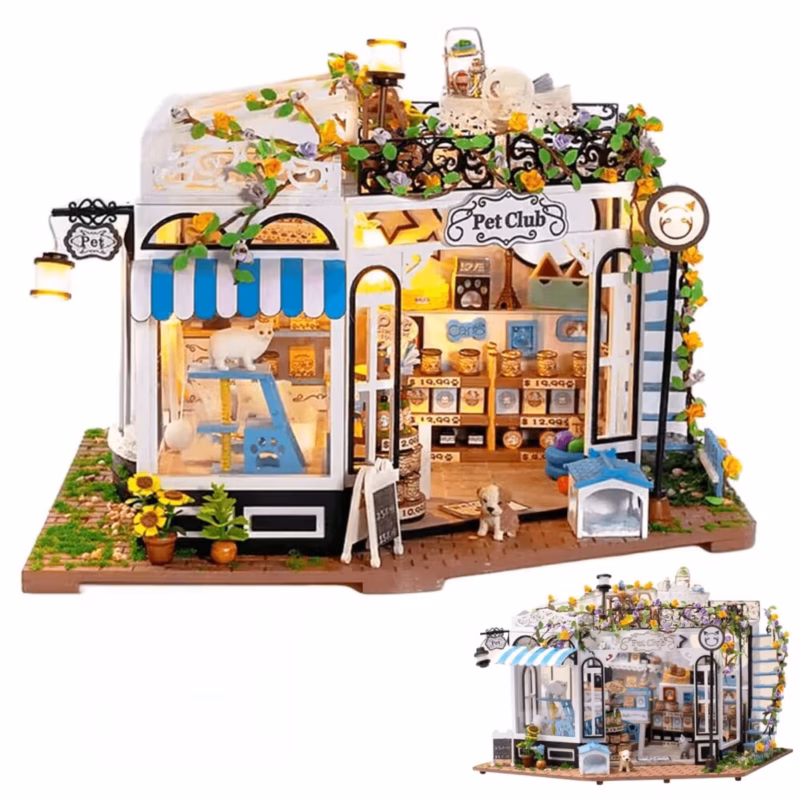 Cozy Pet Haven Cat & Dog DIY Dollhouse Kit