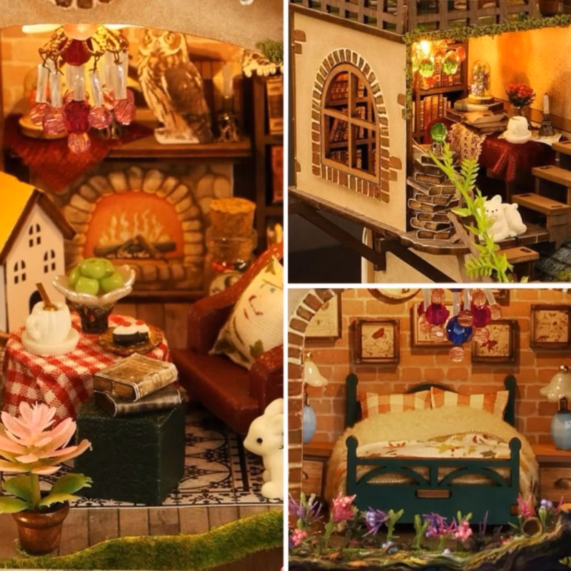 A Cabin in the Forest Multi-layered DIY Dollhouse Kit