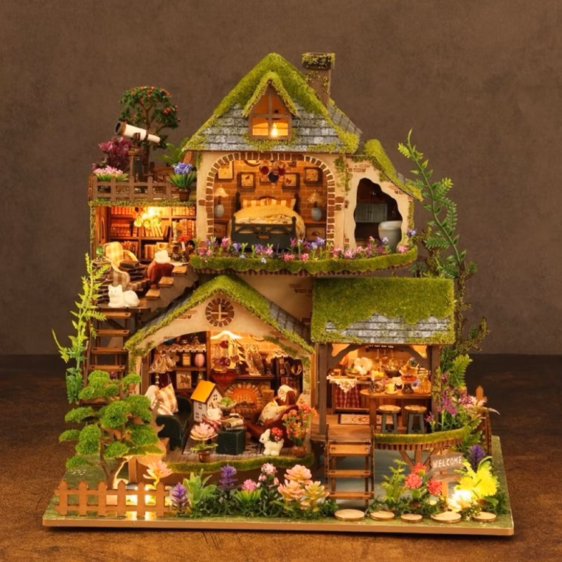 A Cabin in the Forest Multi-layered DIY Dollhouse Kit