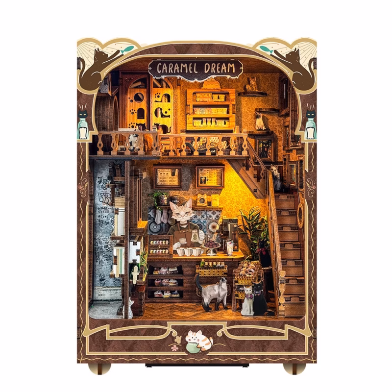 Carmel Dream Cat Cafe Mini DIY Book Nook Kits