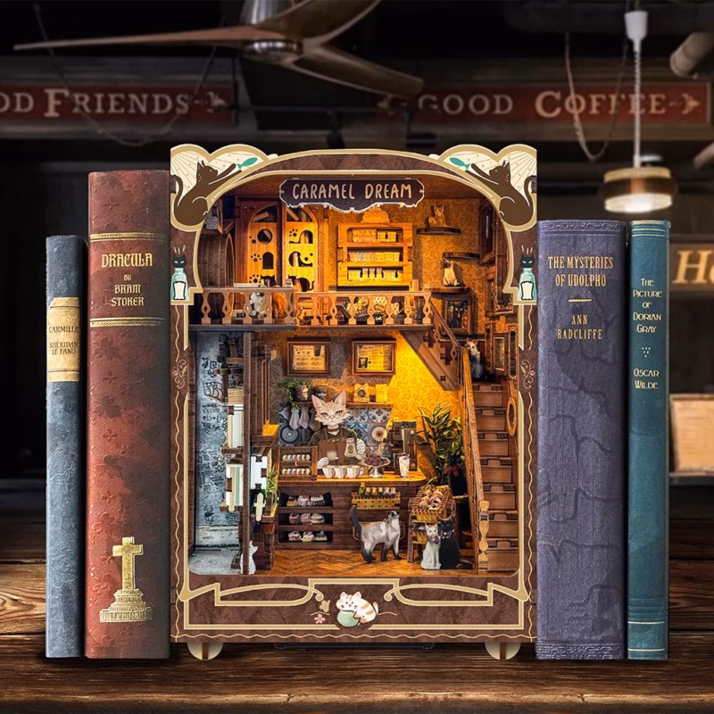 Carmel Dream Cat Cafe Mini DIY Book Nook Kits