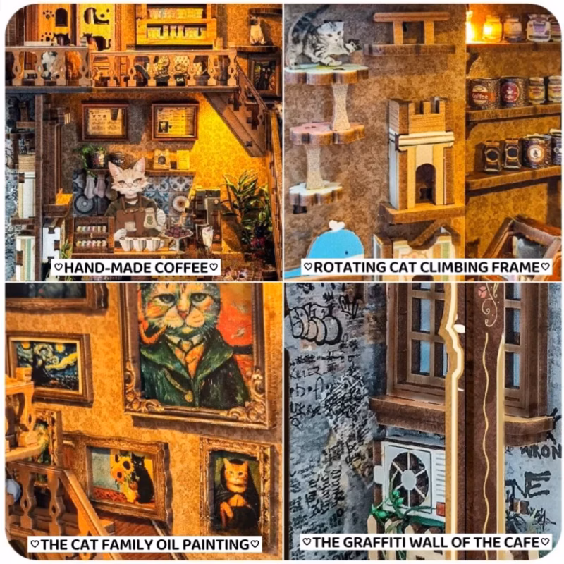 Carmel Dream Cat Cafe Mini DIY Book Nook Kits