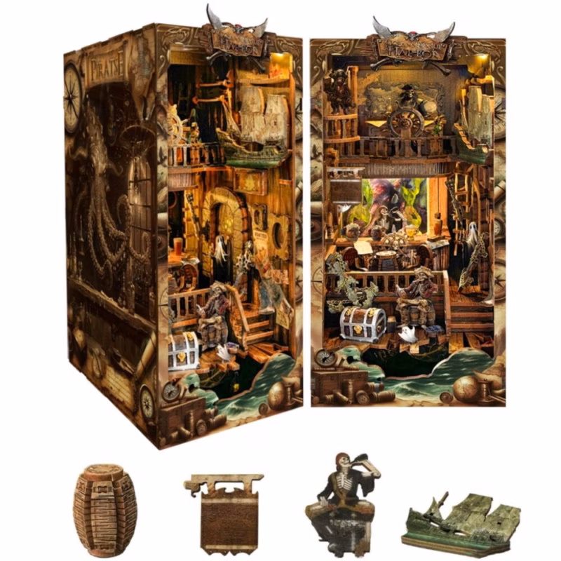 Pirates Oceans Rogue Harbor DIY Book Nook Kit