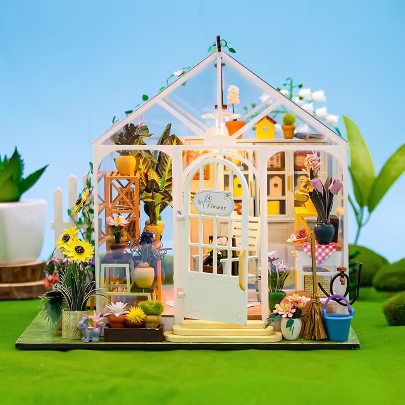 Transparent Sunshine Flowers Mini Doll House