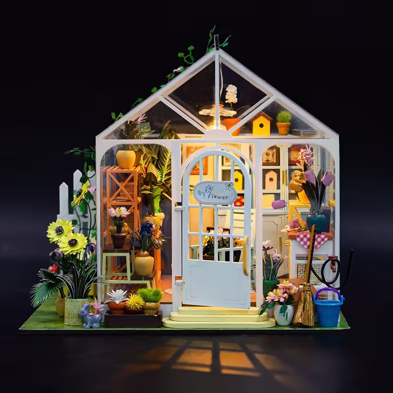 Transparent Sunshine Flowers Mini Doll House