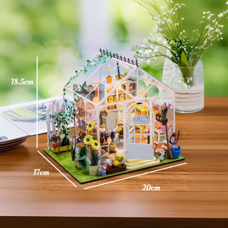 Transparent Sunshine Flowers Mini Doll House