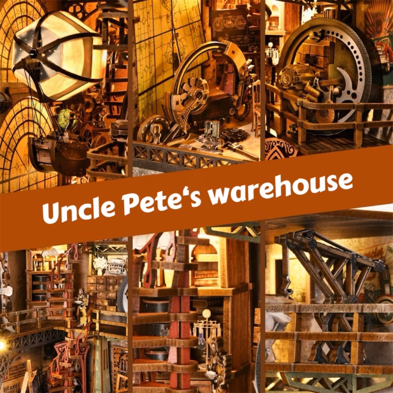 Uncle Peter’s Airship Warehouse DIY Book Nook Kit