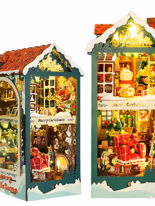 Merry Christmas Eve Green Cabin DIY Book Nook Kit