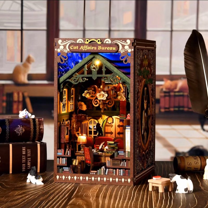 猫の恩返し The Cat Returns Baron Cat's Bureau Dual-Sided DIY Book Nook Kit