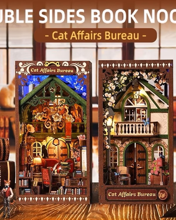 猫の恩返し The Cat Returns Baron Cat's Bureau Dual-Sided DIY Book Nook Kit