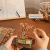 Sailing in Fog - Steampunk Airship Model DIY Assembly 3D Puzzle Music Box Kit