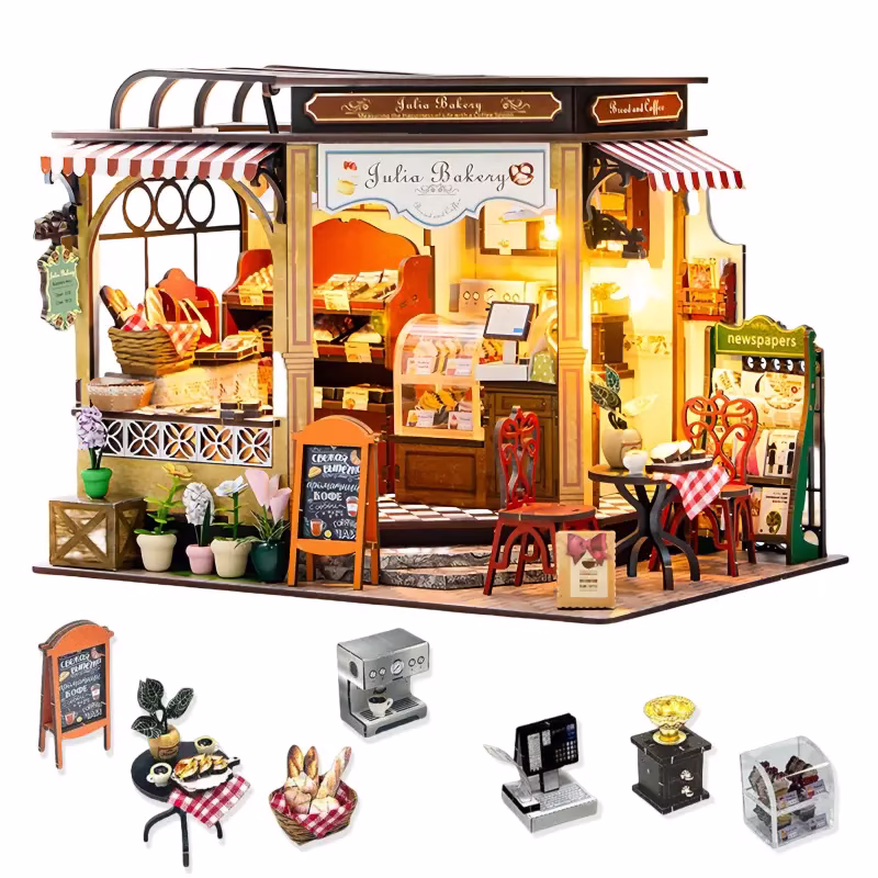 Bakery and Kitchen DIY Dollhouse Kit