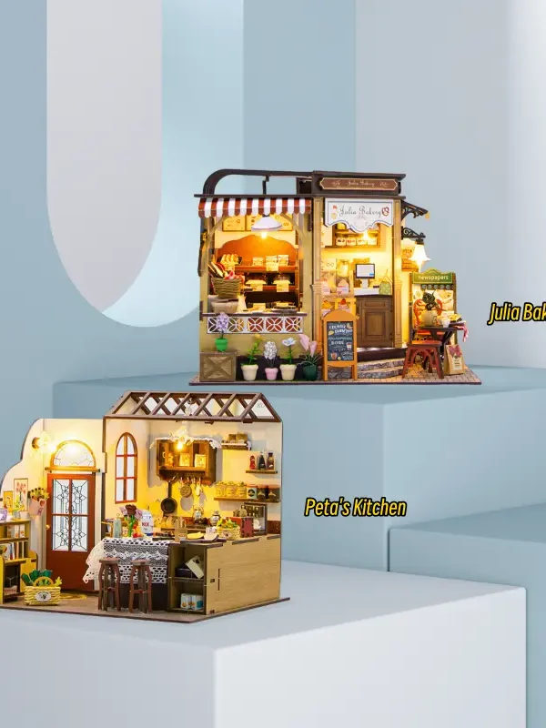 Bakery and Kitchen DIY Dollhouse Kit