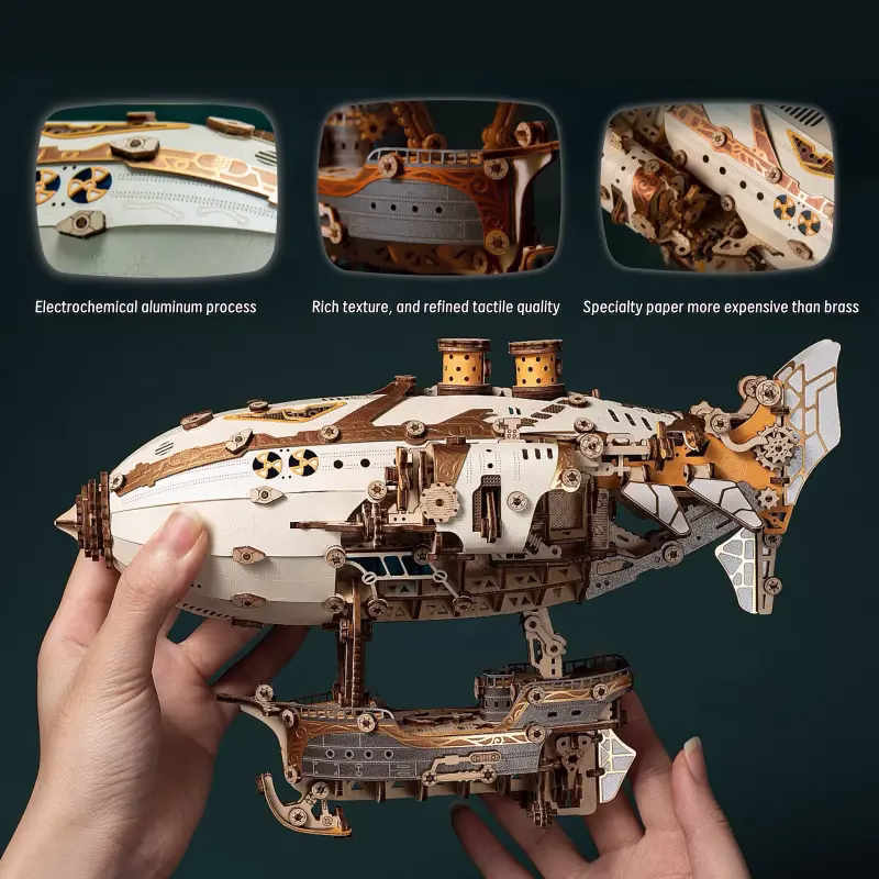 Five Weeks in a Balloon Victorian Steampunk Fantasy Airship 3D Puzzle Model