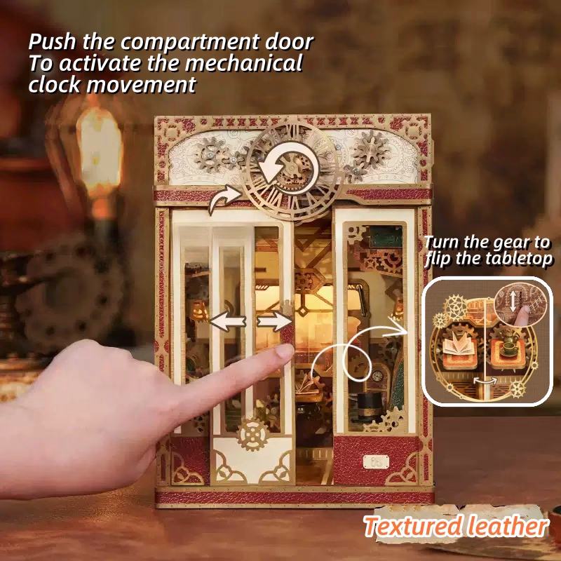Steampunk Fantasy: A Dollhouse of Infinity Train Cabin DIY Music Book Nook Kit