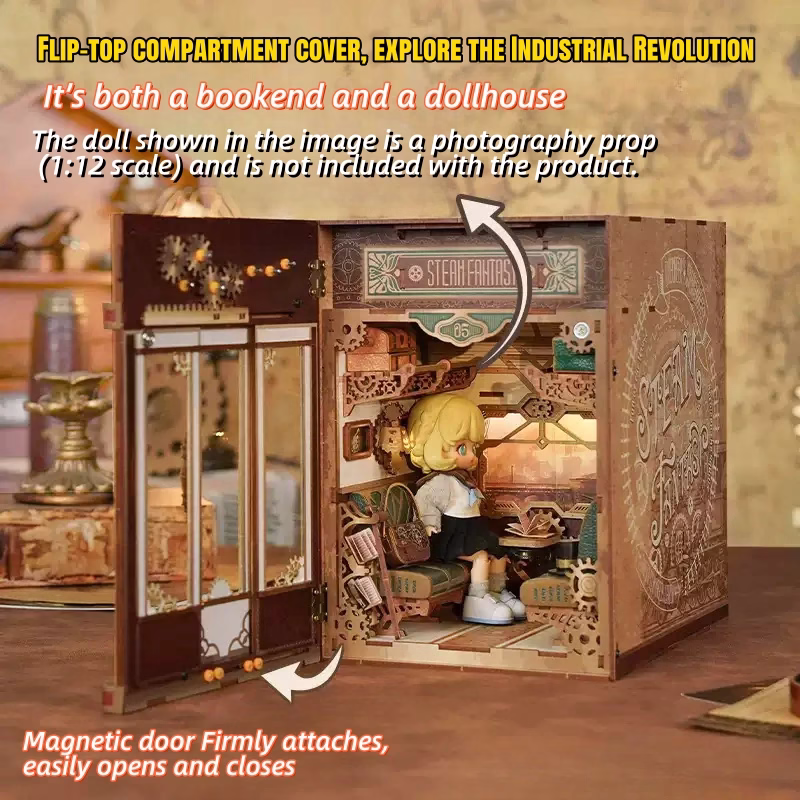 Steampunk Fantasy: A Dollhouse of Infinity Train Cabin DIY Music Book Nook Kit