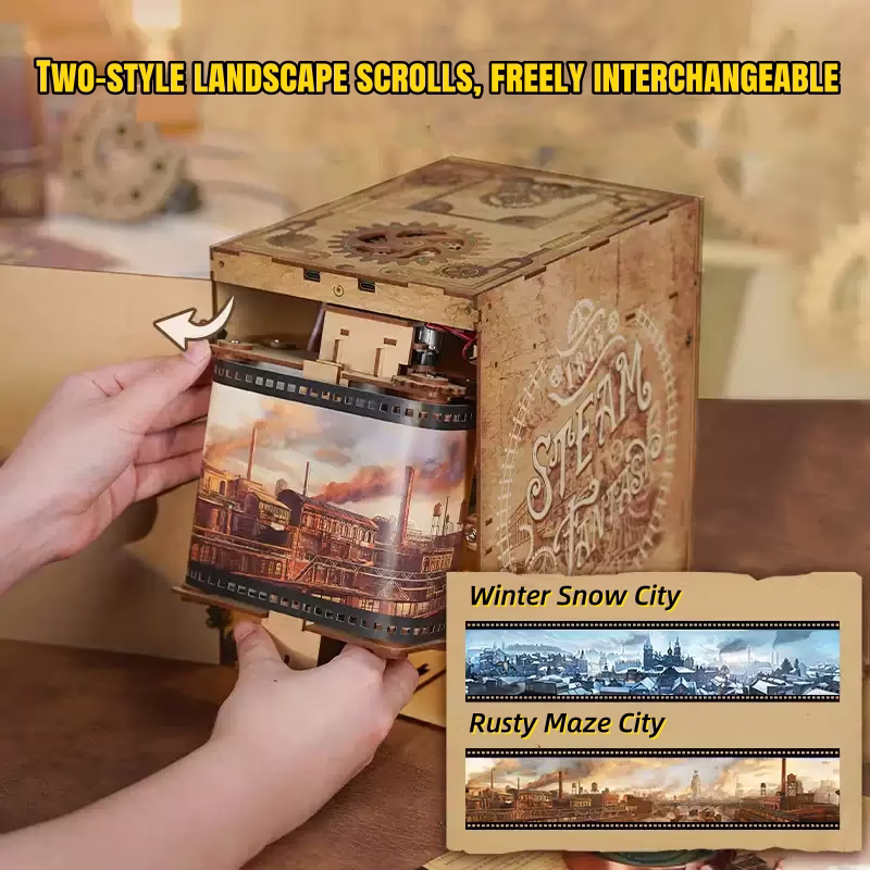 Steampunk Fantasy: A Dollhouse of Infinity Train Cabin DIY Music Book Nook Kit