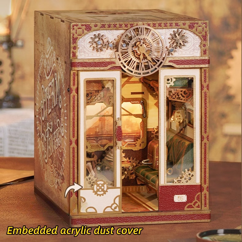 Steampunk Fantasy: A Dollhouse of Infinity Train Cabin DIY Music Book Nook Kit