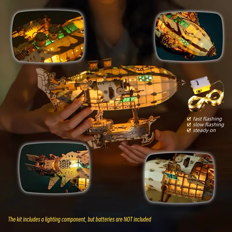 Five Weeks in a Balloon Victorian Steampunk Fantasy Airship 3D Puzzle Model