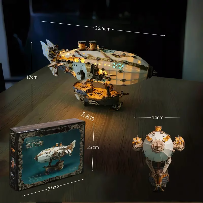 Five Weeks in a Balloon Victorian Steampunk Fantasy Airship 3D Puzzle Model