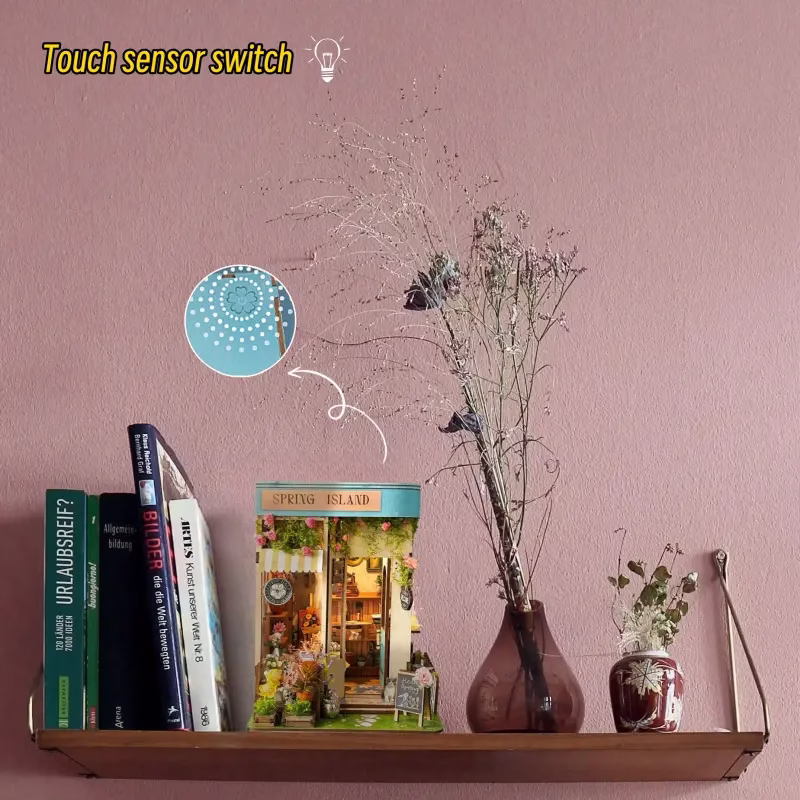 Mini Size Spring Island Bookstore DIY Book Nook Kit