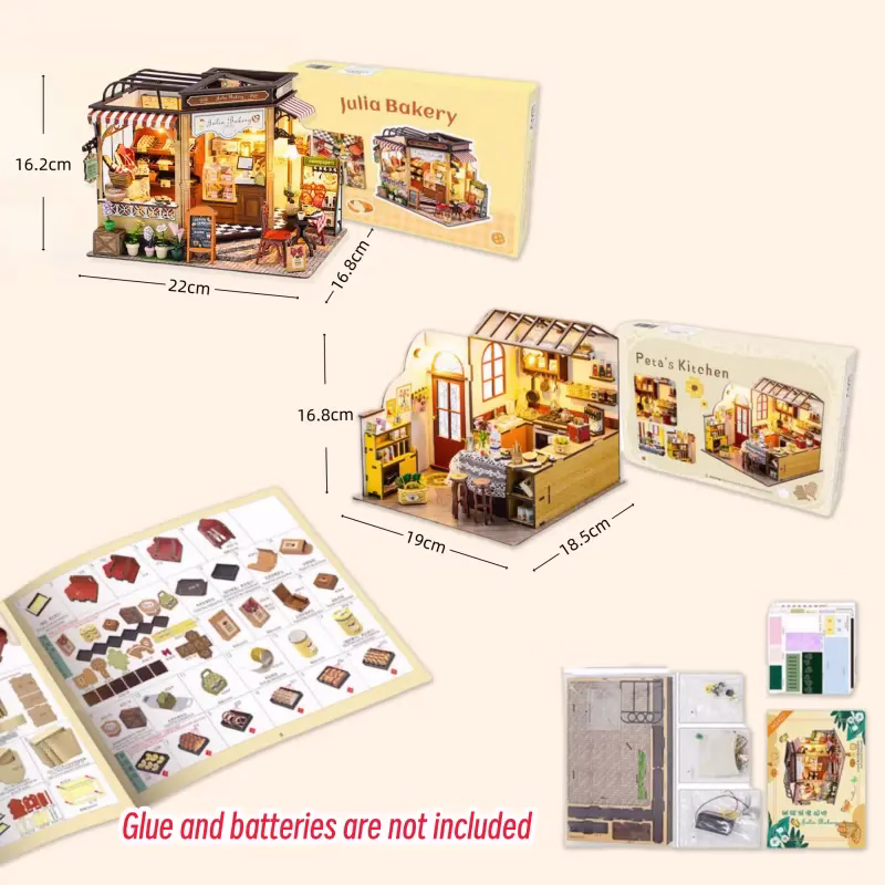 Bakery and Kitchen DIY Dollhouse Kit