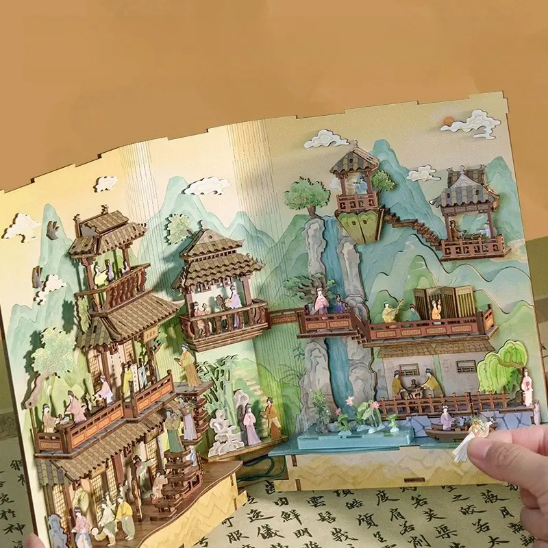 Ancient Chinese Elegance of the Song Dynasty 180° Folding DIY Book Nook Kit