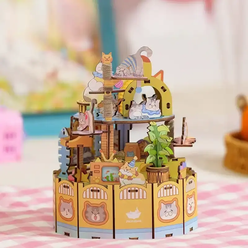 Adorable Cat Wonderland DIY Music Box Kit