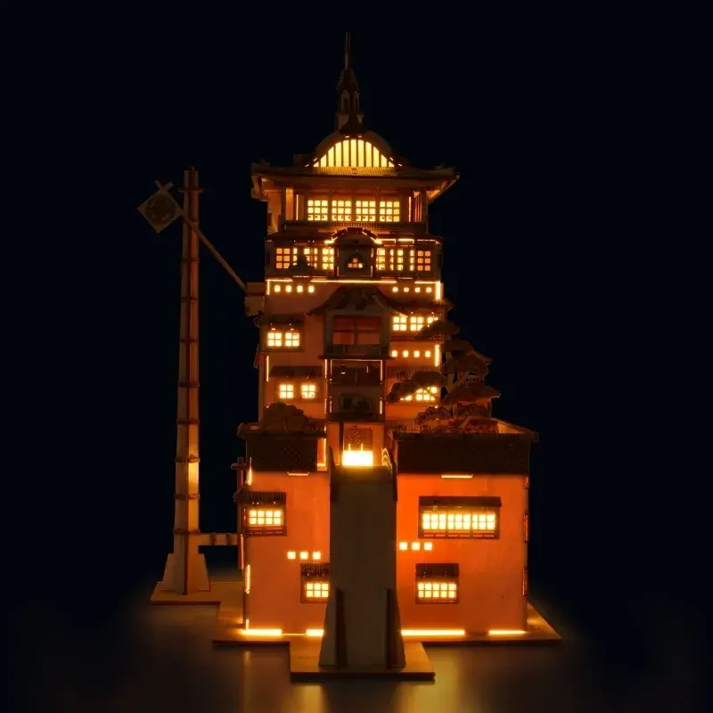 Yubaba's Bathhouse Spirited Away Natural Wood Color 3D Puzzle