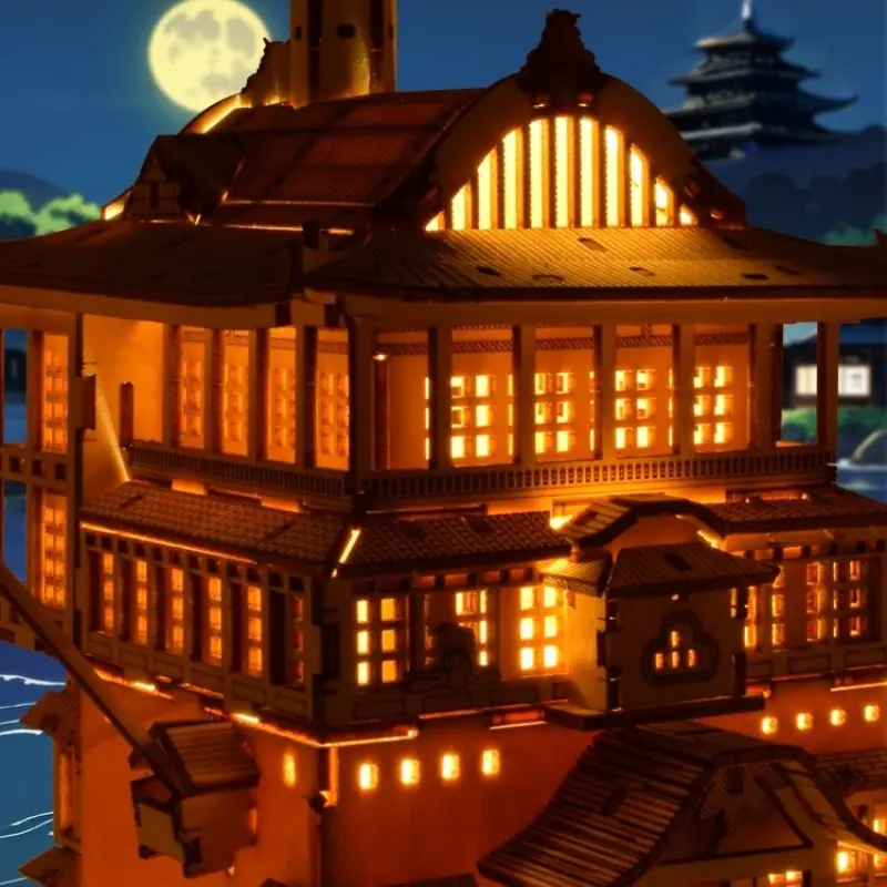 Yubaba's Bathhouse Spirited Away Natural Wood Color 3D Puzzle