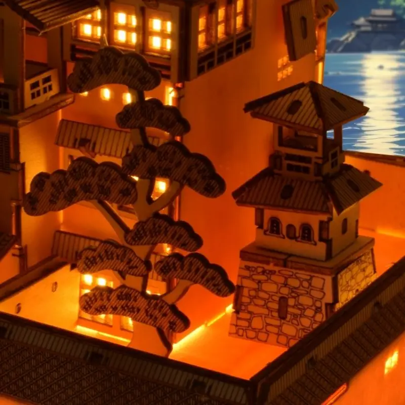 Yubaba's Bathhouse Spirited Away Natural Wood Color 3D Puzzle