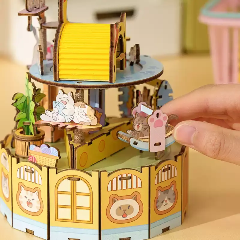 Adorable Cat Wonderland DIY Music Box Kit