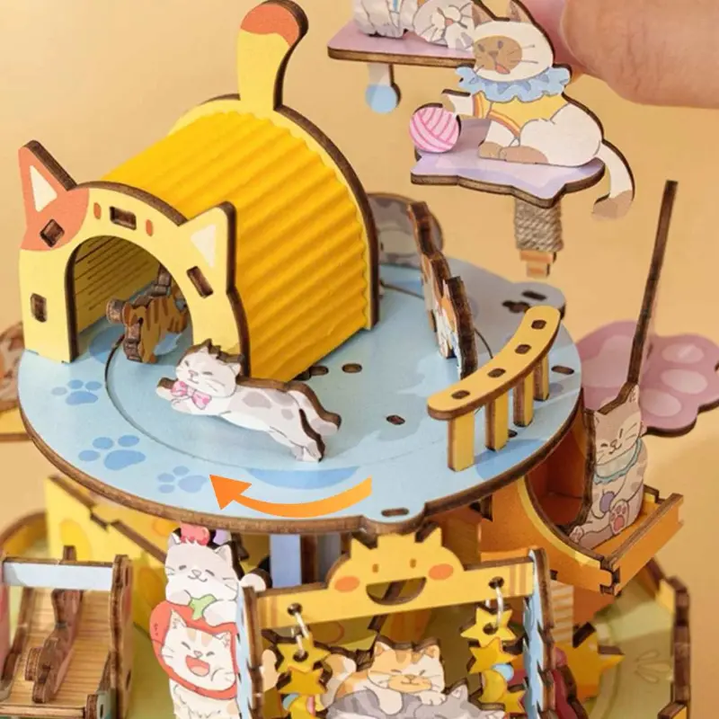 Adorable Cat Wonderland DIY Music Box Kit