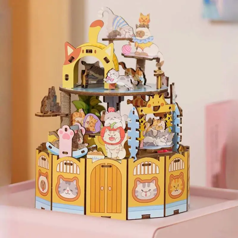 Adorable Cat Wonderland DIY Music Box Kit