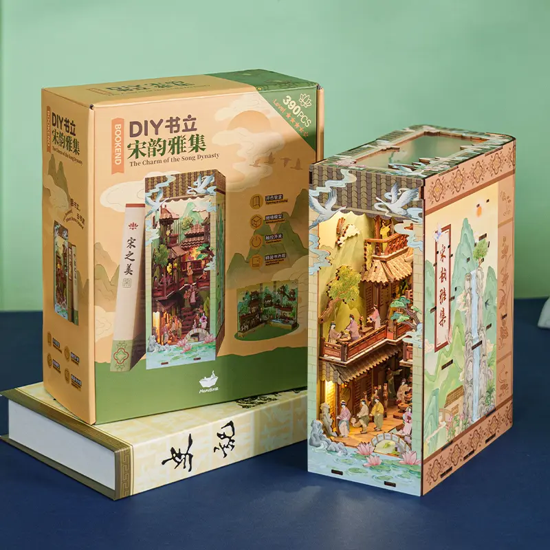 Ancient Chinese Elegance of the Song Dynasty 180° Folding DIY Book Nook Kit