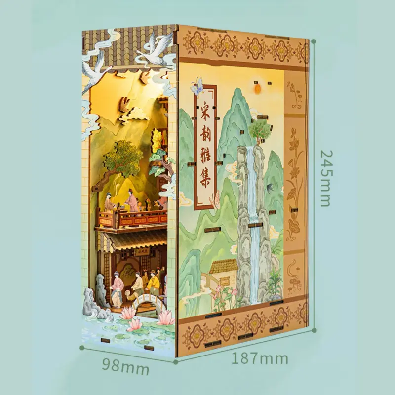 Ancient Chinese Elegance of the Song Dynasty 180° Folding DIY Book Nook Kit
